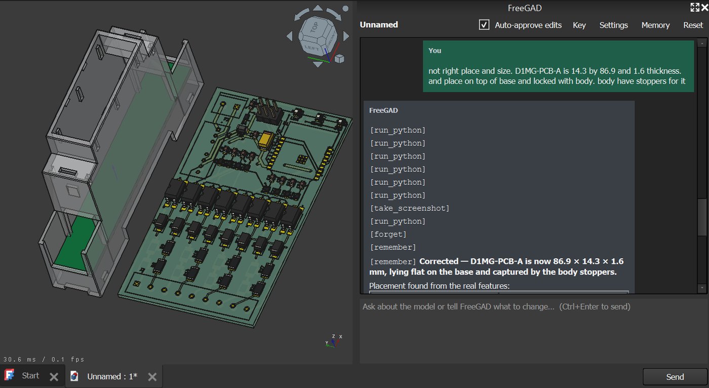 FreeGAD: Claude inside FreeCAD